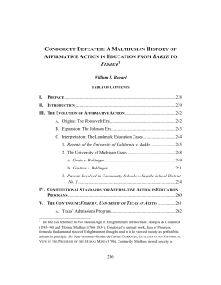 Condorcet Defeated: A Malthusian History of Affirmative Action from