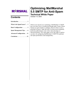 Optimizing MailMarshal 5.5 SMTP for Anti-Spam