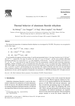 Thermal behavior of aluminum fluoride trihydrate