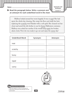 Read the paragraph below. Write a synonym and an antonym for