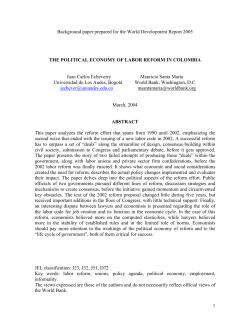 the political economy of labor reform in Colombia