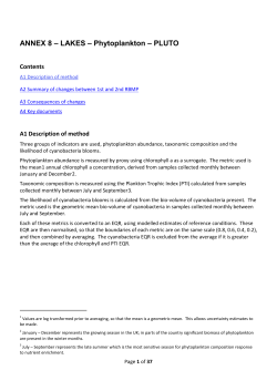 Annex 8 Lakes Phytoplankton, PLUTO
