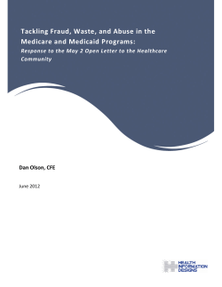Tackling Fraud, Waste, and Abuse in the Medicare