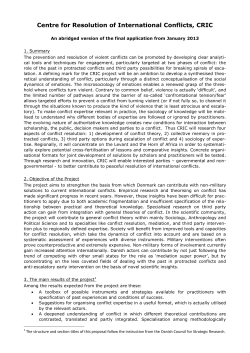 following - Centre for Resolution of International Conflicts