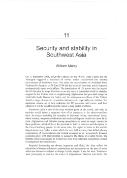 Security and stability in Southwest Asia - ANU Press