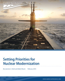 Setting Priorities for Nuclear Modernization