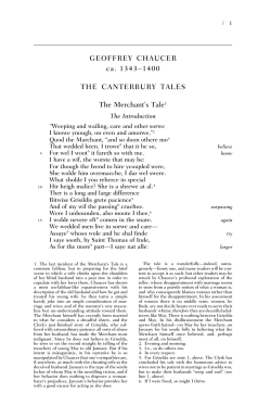 GEOFFREY CHAUCER ca. 1343&ndash;1400 THE CANTERBURY TALES