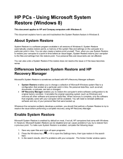HP PCs - Using Microsoft System Restore (Windows 8)