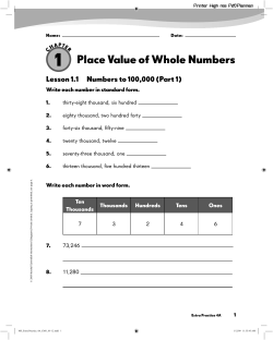 Lesson 1.1 Numbers to 100000