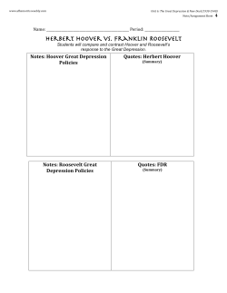 Herbert Hoover vs. Franklin Roosevelt