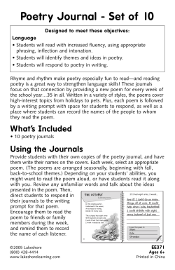 Poetry Journal - Set of 10
