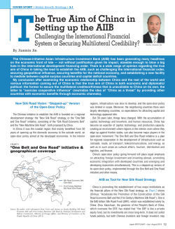 he True Aim of China in Setting up the AIIB