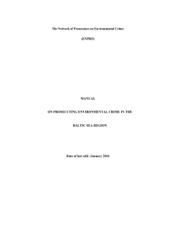 MANUAL ON PROSECUTING ENVIRONMENTAL CRIME