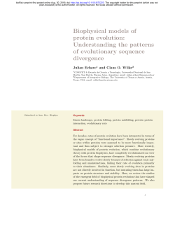 Biophysical models of protein evolution: Understanding the