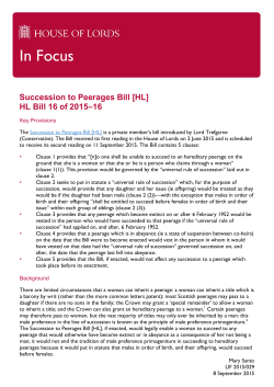 Succession to Peerages Bill
