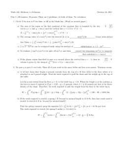 Math 142, Midterm 1 a Solutions October 24, 2011 Part I