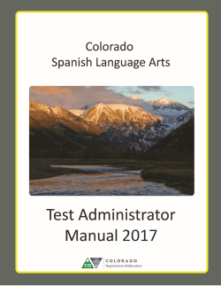 2017 Colorado Spanish Language Arts Test Administrators