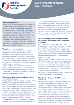 Living with osteoporosis: travel insurance