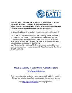 Creativity 1 Running head: CREATIVITY Creativity in Early and