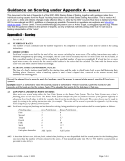 Guidance on Scoring under Appendix A