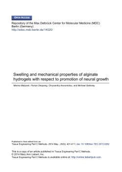 Swelling and mechanical properties of alginate