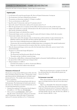 CHANGES TO CHROMOSOMES &ndash; NUMBER, SIZE AND
