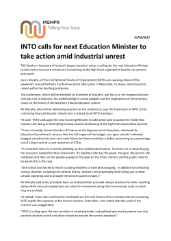 INTO calls for next Education Minister to take action amid industrial