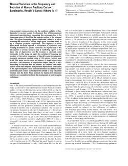 Normal variation in the frequency and location of human auditory