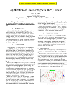 Application of Electromagnetic (EM): Radar