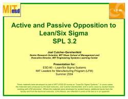 Active and Passive Opposition to Lean/Six Sigma SPL 3.2