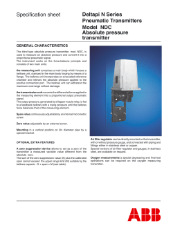 Specification sheet Model NDC Absolute pressure