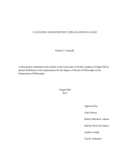 CAUSATION AND SCIENTIFIC EXPLANATION IN LOCKE Patrick J