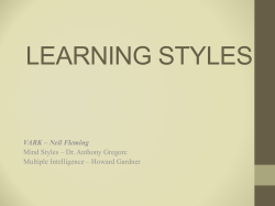 LEARNING STYLES: VARK