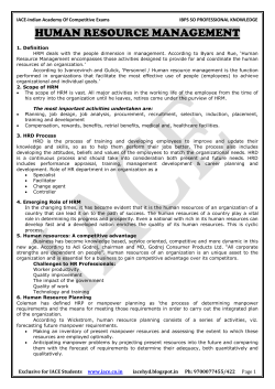 HUMAN RESOURCE MANAGEMENT