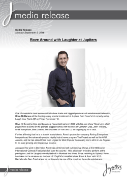 Rove to host Laugh Your Pants Off November edition