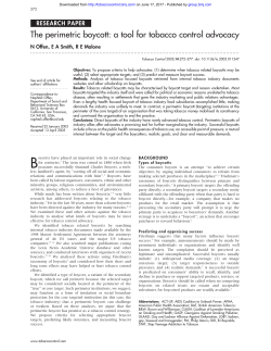 The perimetric boycott: a tool for tobacco control advocacy