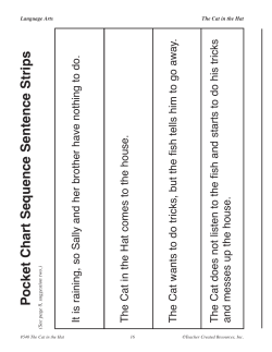 Pocket Chart Sequence Sentence Strips