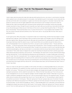 Luke - Part 33: The Steward`s Response