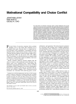 Motivational Compatibility and Choice Conflict