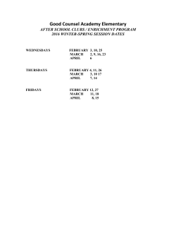 Spring Clubs - Good Counsel Academy Elementary