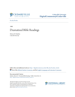 Dramatized Bible Readings - DigitalCommons@Cedarville