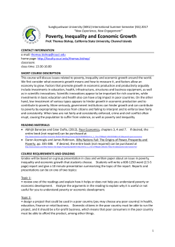 Poverty, Inequality and Economic Growth