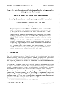 Improving imbalanced scientific text classification using
