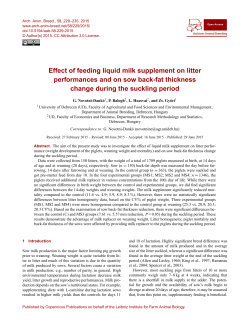 Effect of feeding liquid milk supplement on litter