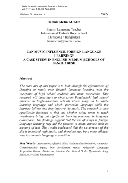 Article - Beder University Journal of Educational Sciences