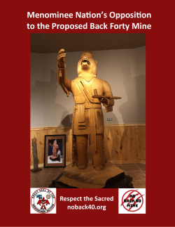 Menominee Opposes the Back 40 Mine