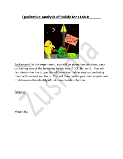 Qualitative Analysis of Halide Ions Lab #______