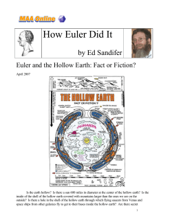 How Euler Did It - The Euler Archive
