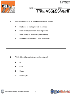 1 1 What characteristic do all renewable resources share? A