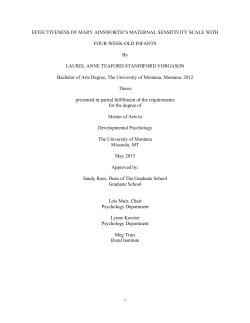 EFFECTIVENESS OF MARY AINSWORTH`S MATERNAL